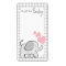 Gingham Elephant Book Tags Pink Hearts