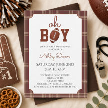 Gingham Football Baby Shower