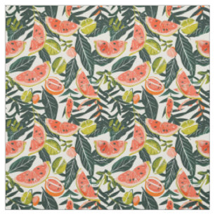 Gingham Fruit Pattern Fabric