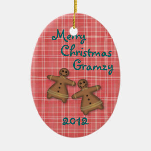 Gingham & Gingerbread Ornament-customise Ceramic Tree Decoration