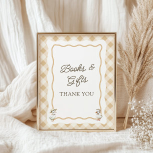 Gingham Goose Baby Shower Books & Gifts Sign