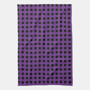 Gingham Grape and Black Tea Towel