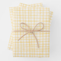 Gingham Hand-Drawn Modern Cute Yellow White Preppy