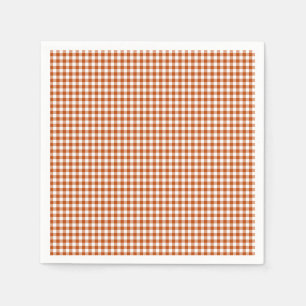 Gingham-Harvest Orange-Paper Napkins