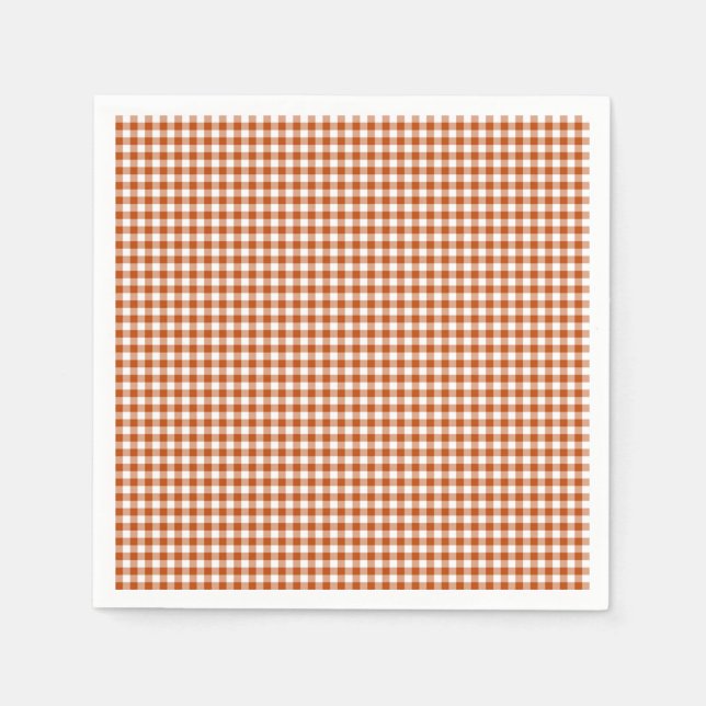 Gingham-Harvest Orange-Paper Napkins (Front)