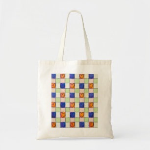Gingham heart shopping Tote Bag