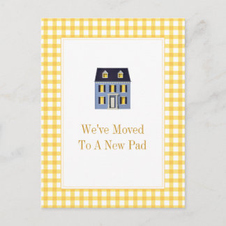 Gingham Home Moving Postcard