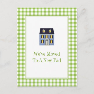 Gingham Home Moving Postcard