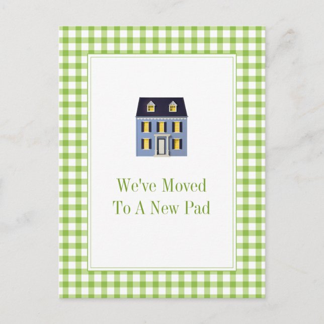 Gingham Home Moving Postcard (Front)