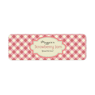Gingham Jam Jar Labels, Customise