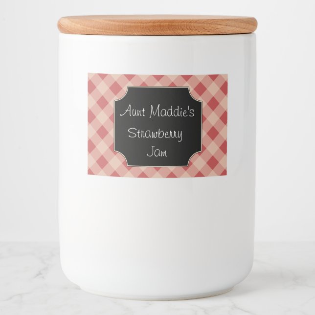 Gingham Jar Kitchen Labels Gift Tag Stickers (Front)