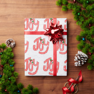 Gingham Joy On Whitewashed Wood  Wrapping Paper