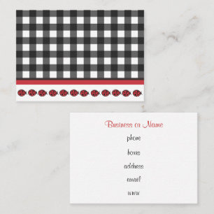 Gingham Ladybug Business Card