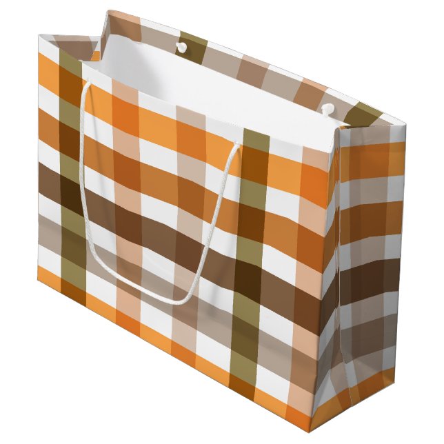 Gingham Large Gift Bag (Front Angled)