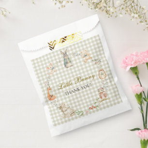 Gingham Little Bunny Woodland Animals Baby Shower Favour Bags