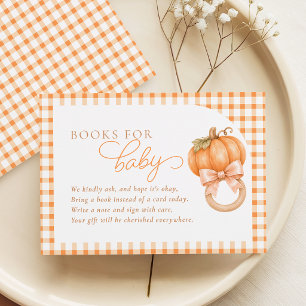 Gingham Little Pumpkin Books for Baby Card