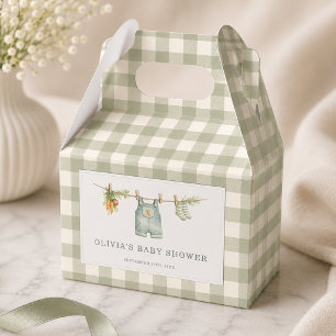 Gingham Locally Grown Baby Shower Party Favour Box