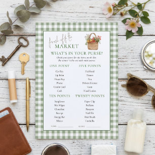 Gingham Market What’s in Purse Bridal Shower card