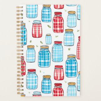 Gingham Mason Jar Pattern – Country Kitchen Charm Planner