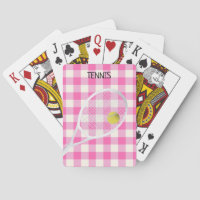 Gingham Modern Tennis Ball White Racket