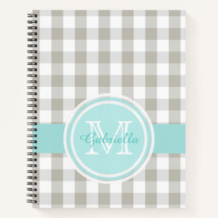 Gingham Monogram Notebook