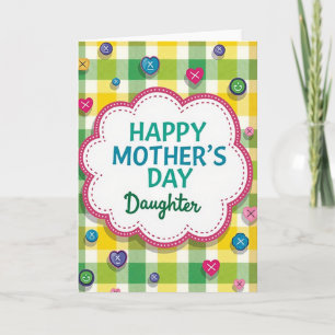 Gingham Mothers Day Smile Card