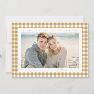 Gingham New Year Photo Holiday Card