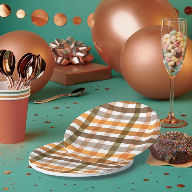 Gingham Paper Plate (Multi)