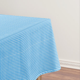 Gingham, Pastel Blue-White-52x70 COTTON TABLECLOTH