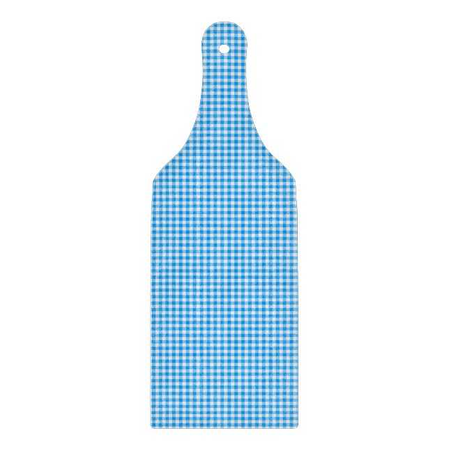 Gingham Pastel Blue-White-CUTTING BOARD PADDLE (Front)