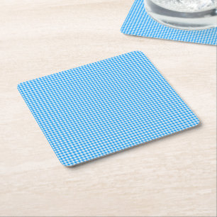 Gingham-Pastel Blue-White-PAPER PARTY COASTERS