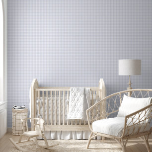 Gingham Pastel Grey White Wallpaper