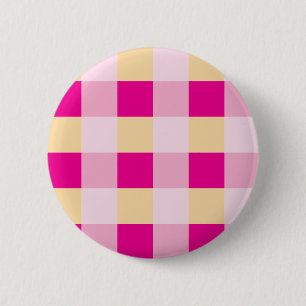 Gingham Pattern 6 Cm Round Badge