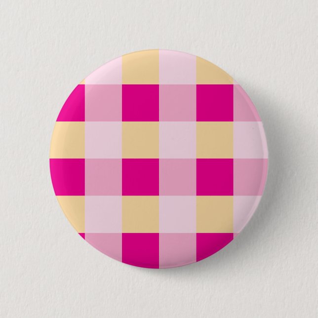 Gingham Pattern  6 Cm Round Badge (Front)