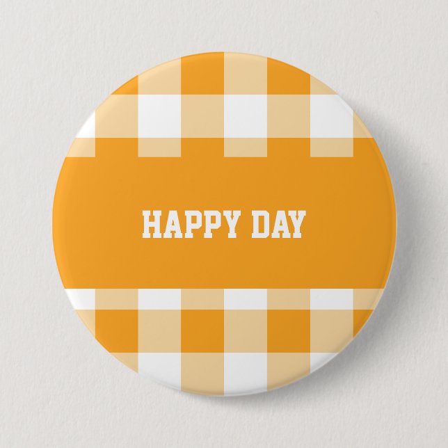 Gingham pattern 7.5 cm round badge (Front)