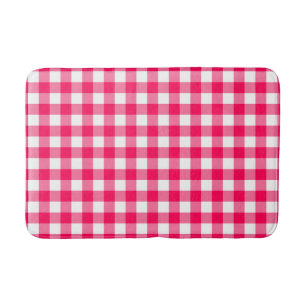 Gingham Pattern Bath Mat