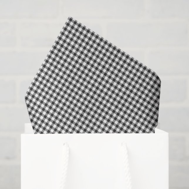 Gingham Pattern Black White Cool Sunglasses Fun Tissue Paper (Gift Bag)