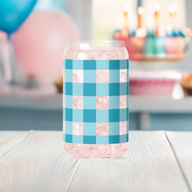 Gingham Pattern  Can Glass (Insitu (Baby Shower))
