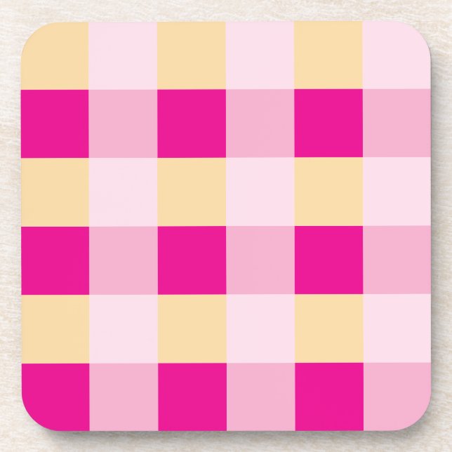 Gingham Pattern  Coaster (Front)
