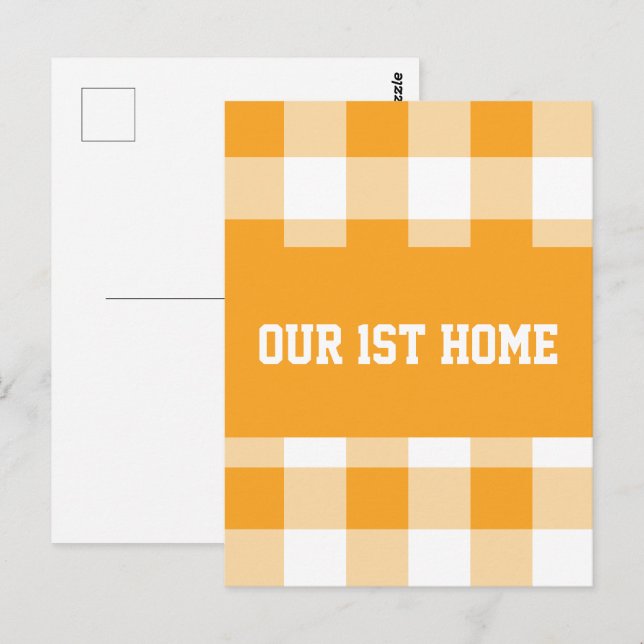 Gingham Pattern First Home  Postcard (Front/Back)