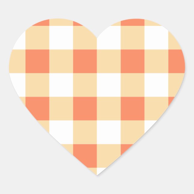 Gingham Pattern Heart Sticker (Front)