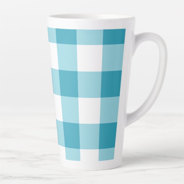 Gingham Pattern  Latte Mug (Right)