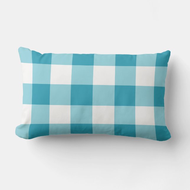 Gingham Pattern  Lumbar Cushion (Front)