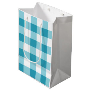 Gingham Pattern Medium Gift Bag