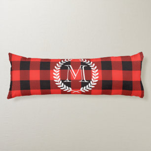 Gingham Pattern Monogram Body Cushion