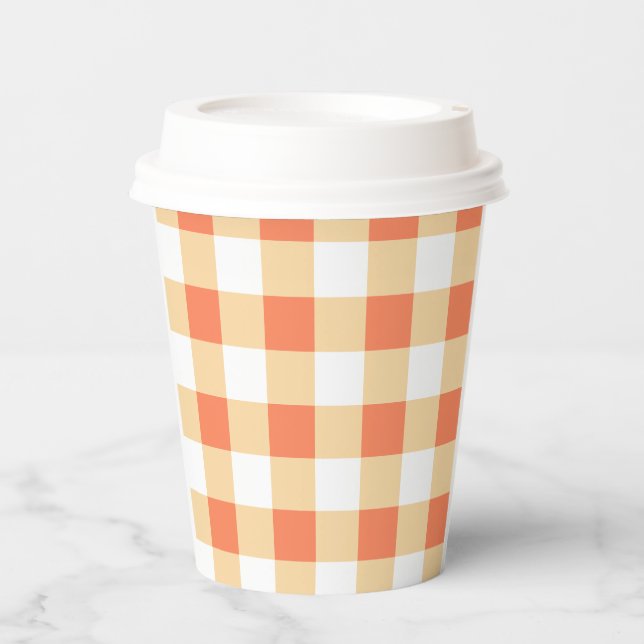 Gingham Pattern Paper Cups (Front)