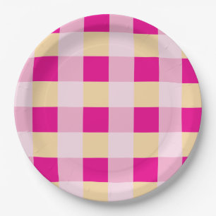 Gingham Pattern Paper Plate