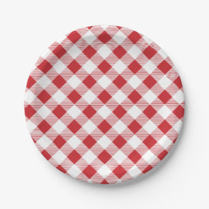 Gingham Pattern, Picnic, BBQ Paper Plate