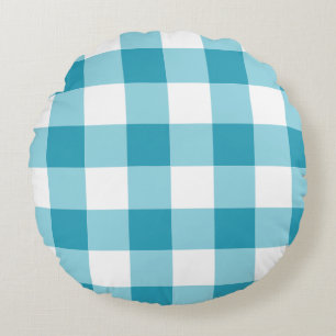 Gingham Pattern Round Cushion