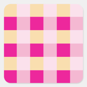 Gingham Pattern Square Sticker